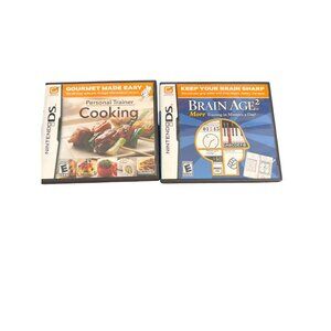 Nintendo DS 2 Game Lot Personal Trainer Cooking & Brain Age 2 Orignal Case
